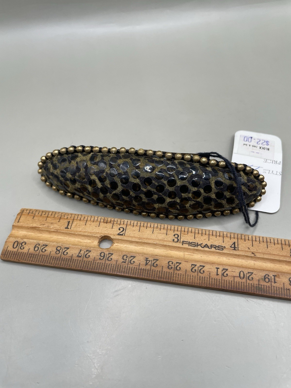 Vintage Kokin Black Gold Hair 4.5” Barrette Made in France NWT
