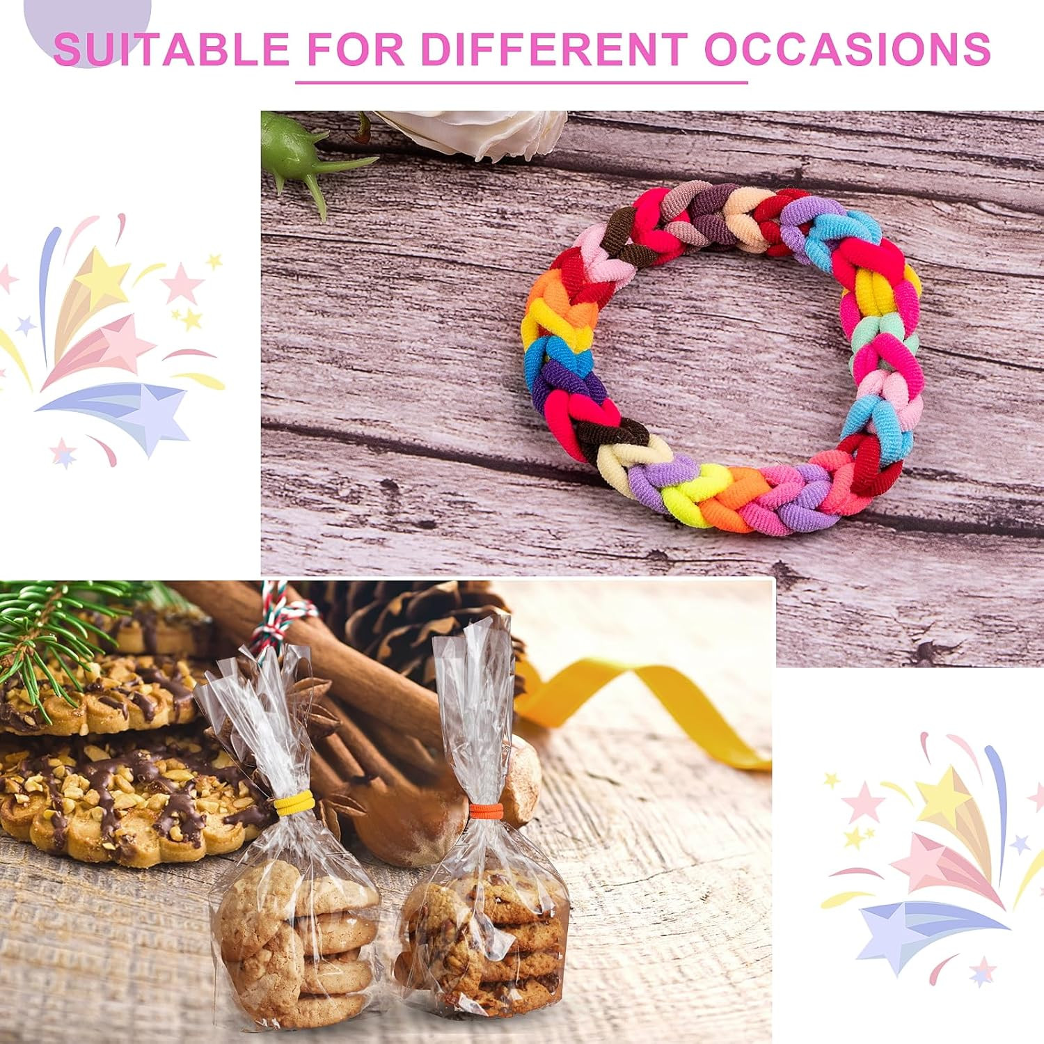 350 PCS Multicolor Cotton Hair Ties – Small Baby Hair Elastics for Kids and Girl