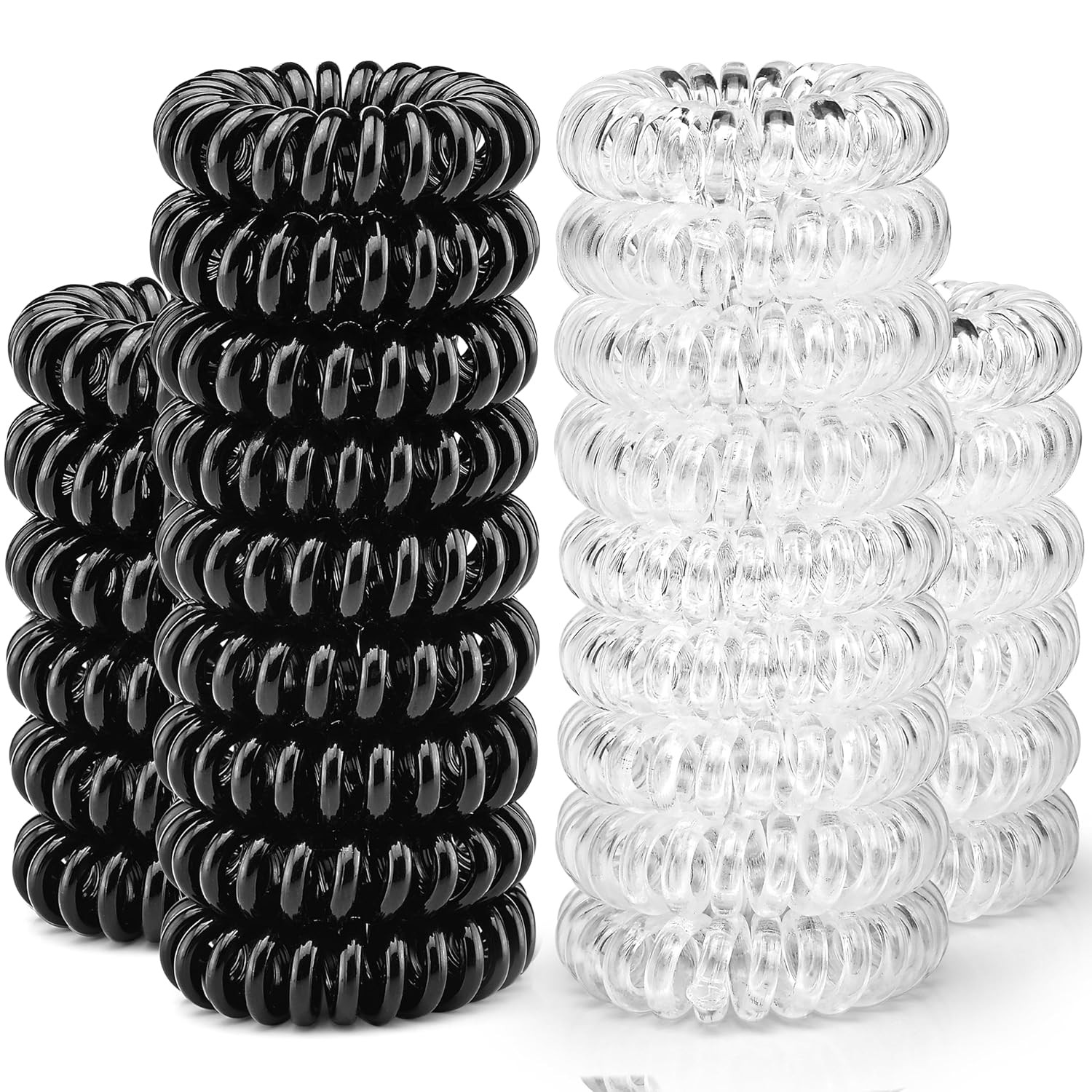 30 Pcs Spiral Hair Ties, No Crease Coil Phone Cord Hair Ties for Thick Hair – Wo
