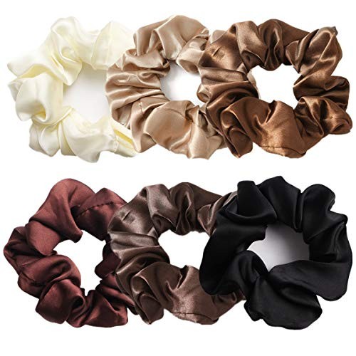 6 Pcs Hair Scrunchies Hair Ties 4.5 Inch (Pack of 6) Classic color 4.5IN