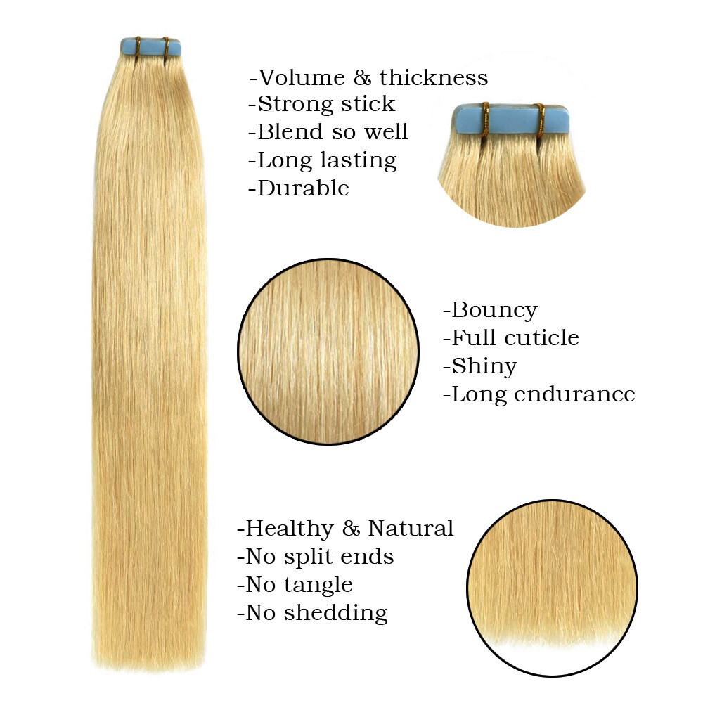 Blonde Remy Tape-In Hair Extensions 16″-28″ – Premium Quality for Women .