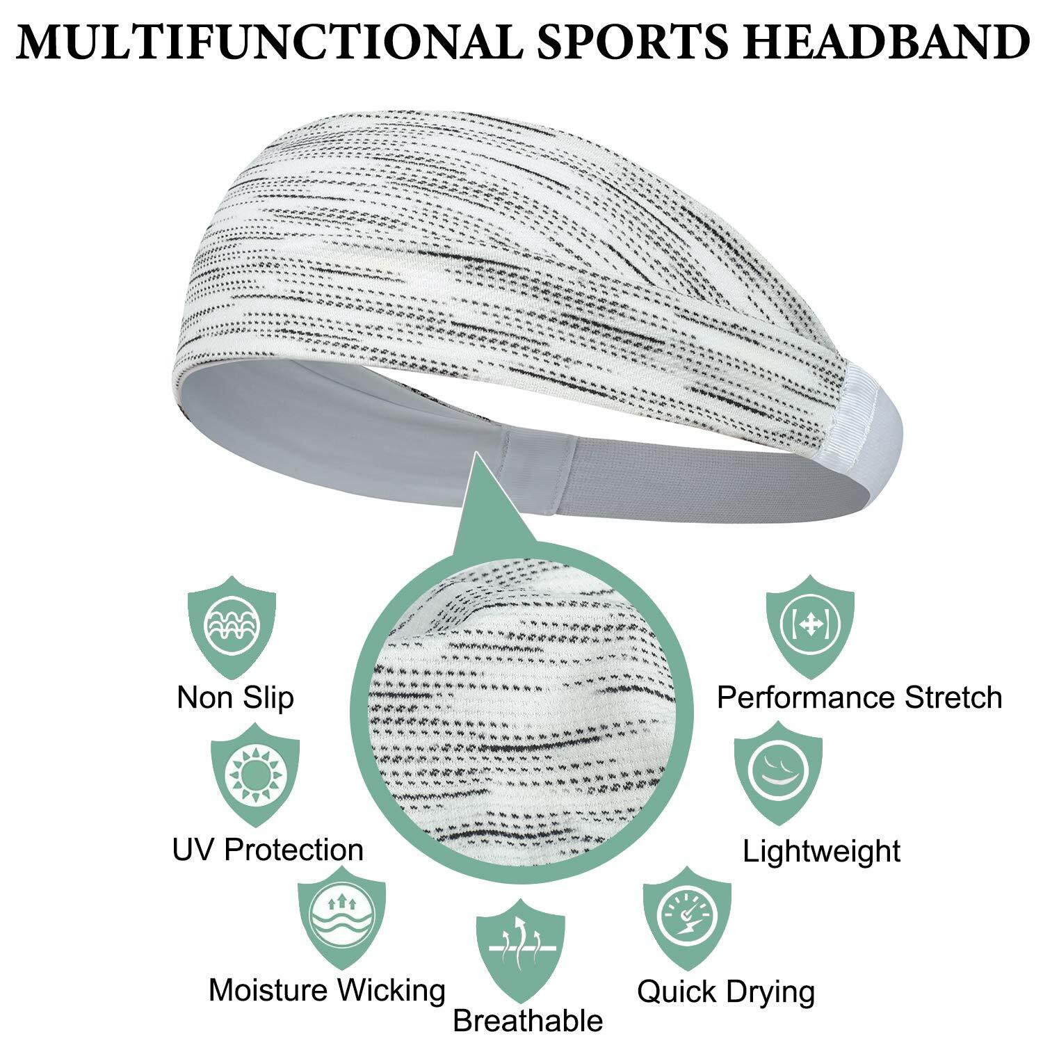 Sports Headbands for Women Men Yoga Sweatband Workout Elastic Exercise Hair Band