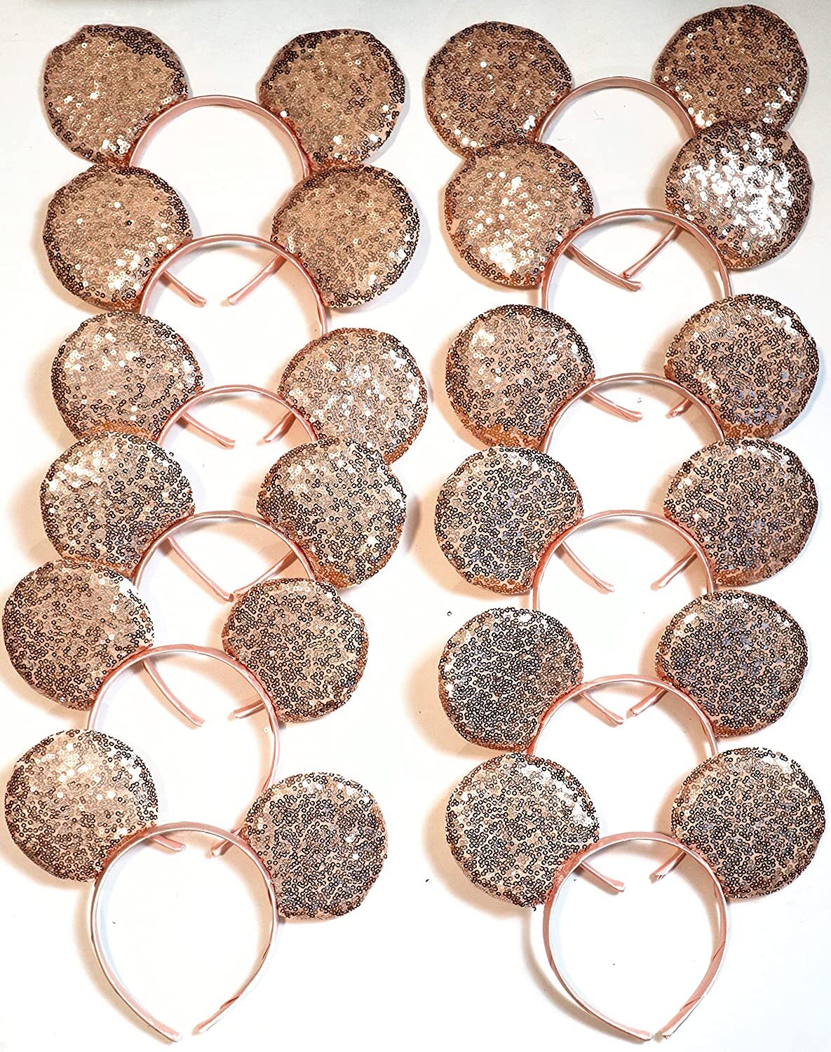 Set of 12 gold yellow pink Minnie Sparkle Headbands Birthday Favors Minnie
