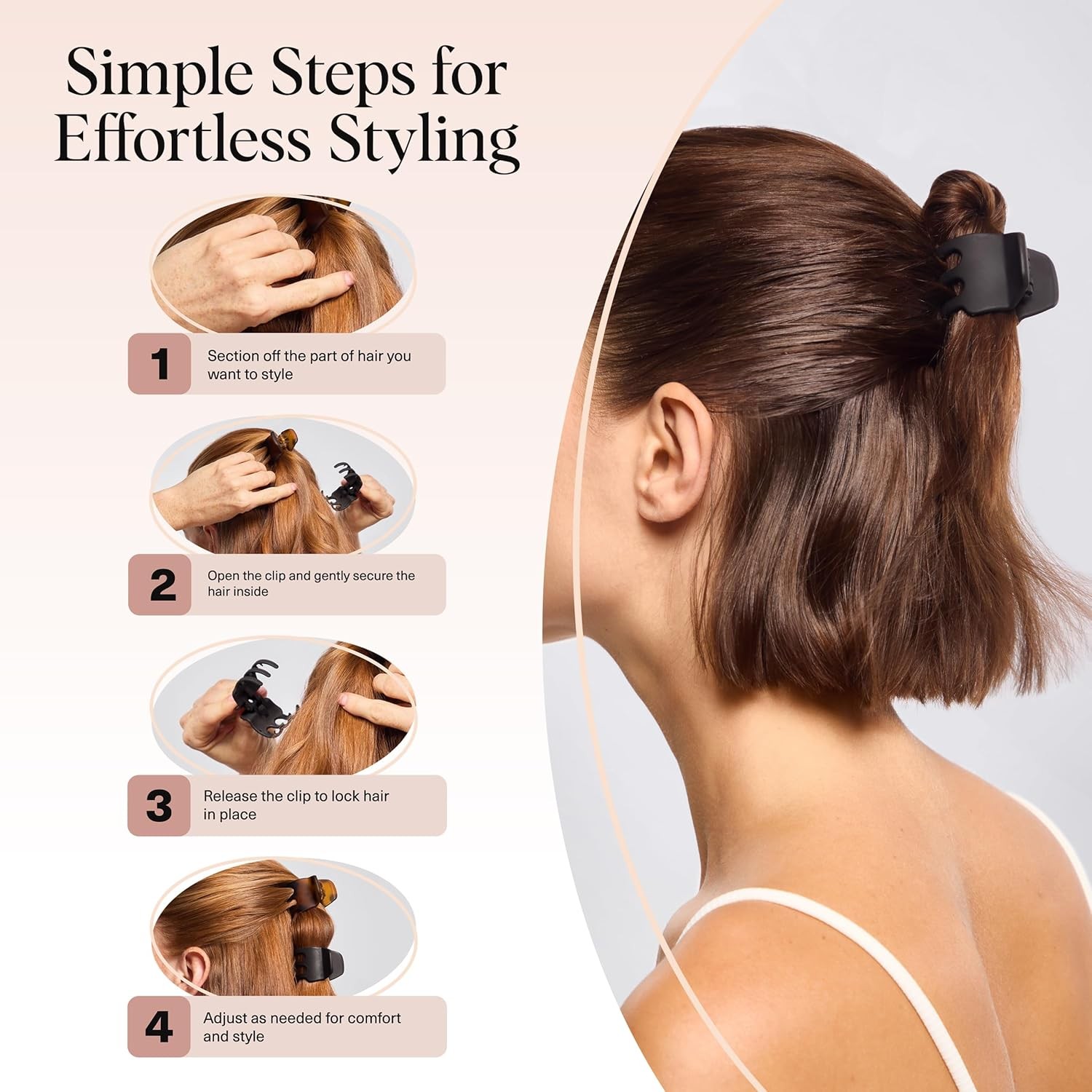 Eco-Friendly Medium Claw Clips -Cute & Stylish Short Hair Accessories for Women