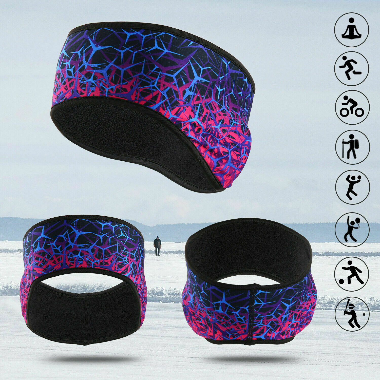 Women’s Ear Warmer Winter Head Band Ski Ear Muff Stretch Hair Band for Running