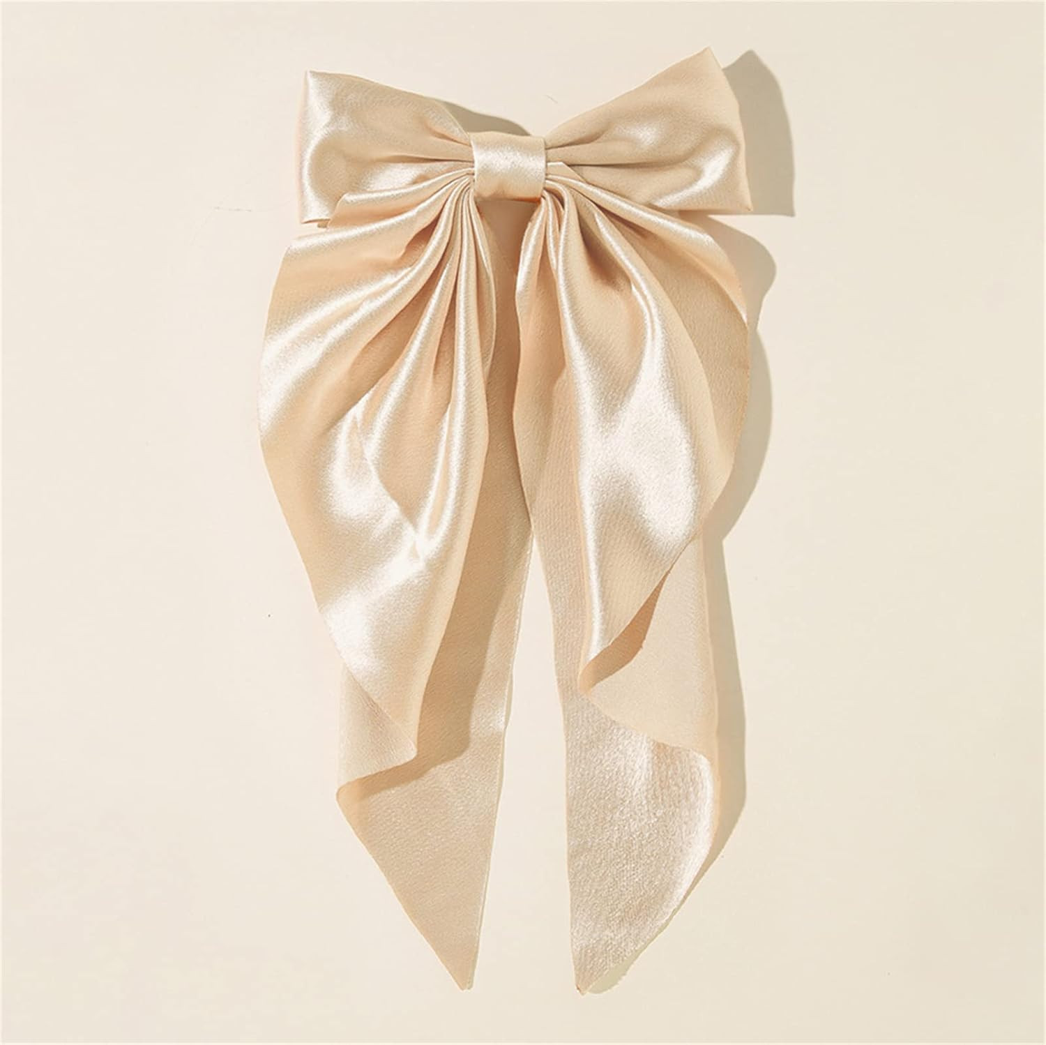 Super Big Bow Hair Clips French Style Soild Color Knotted Bowknot Spring Snap Ba
