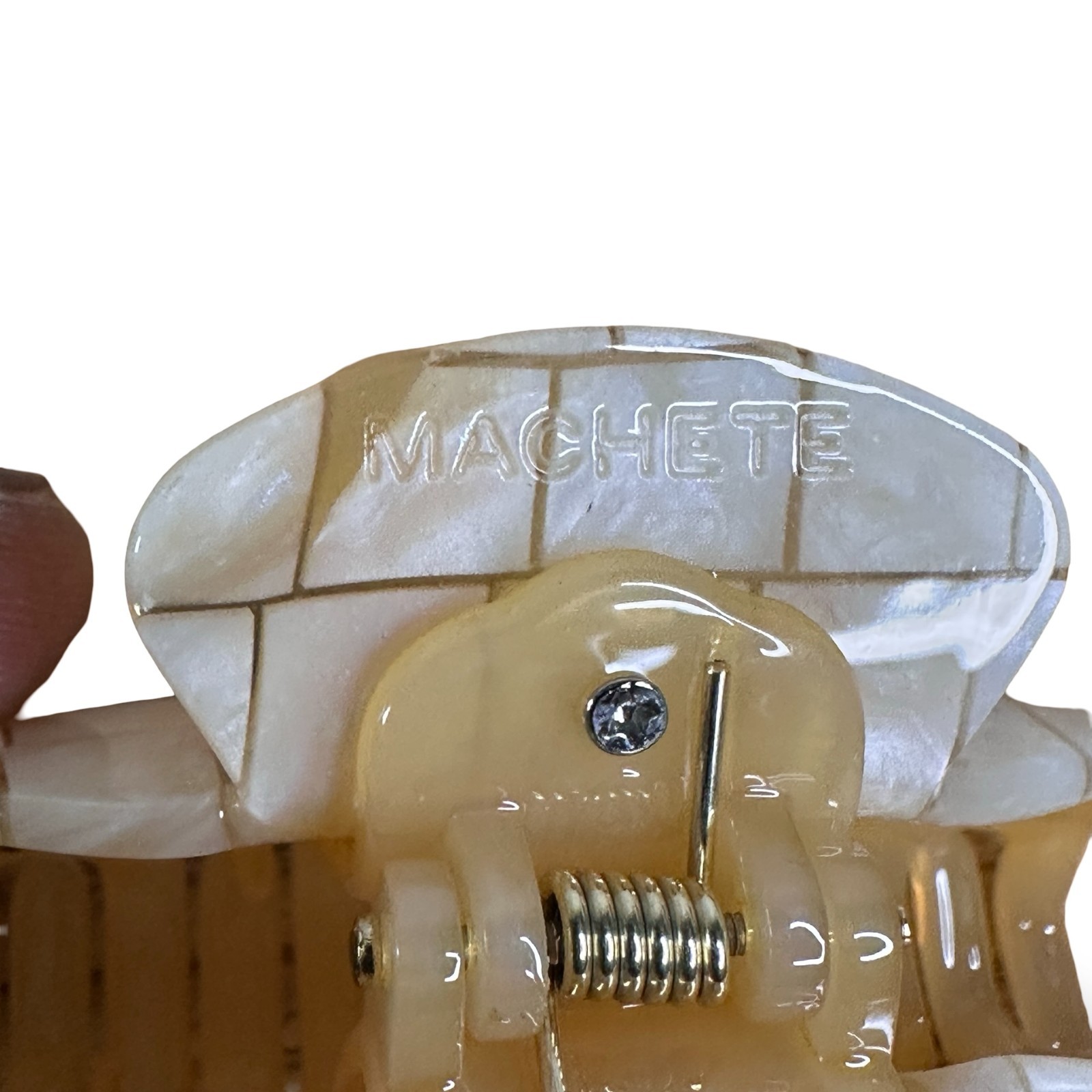 Machete Midi Heirloom Claw Sea Shell Checker Hair Clip Italian Acetate New