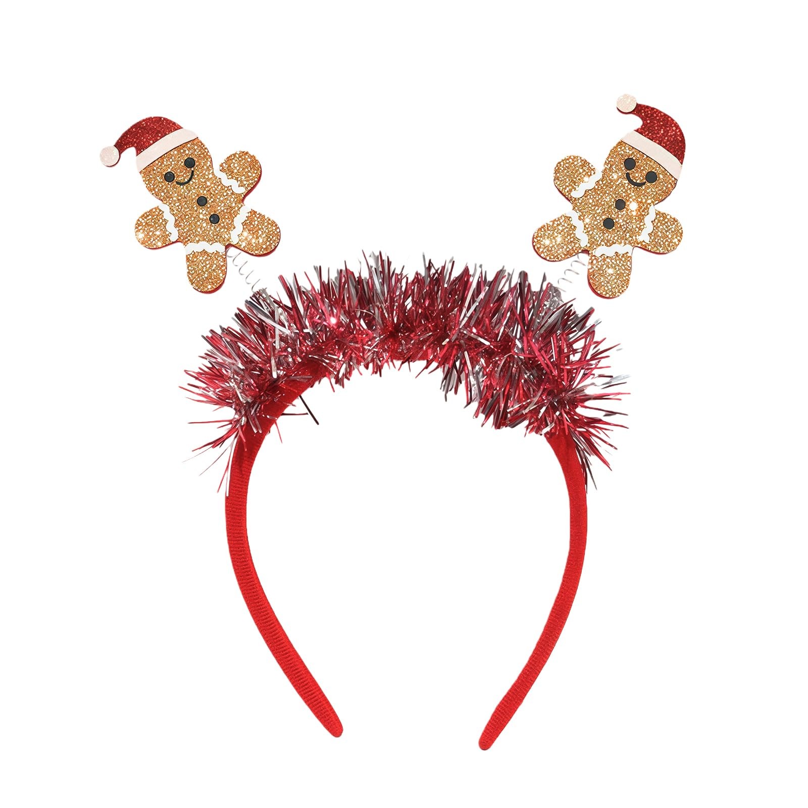 Cute Golden Christmas Gingerbread Man Headband Party Hair Band Accessories