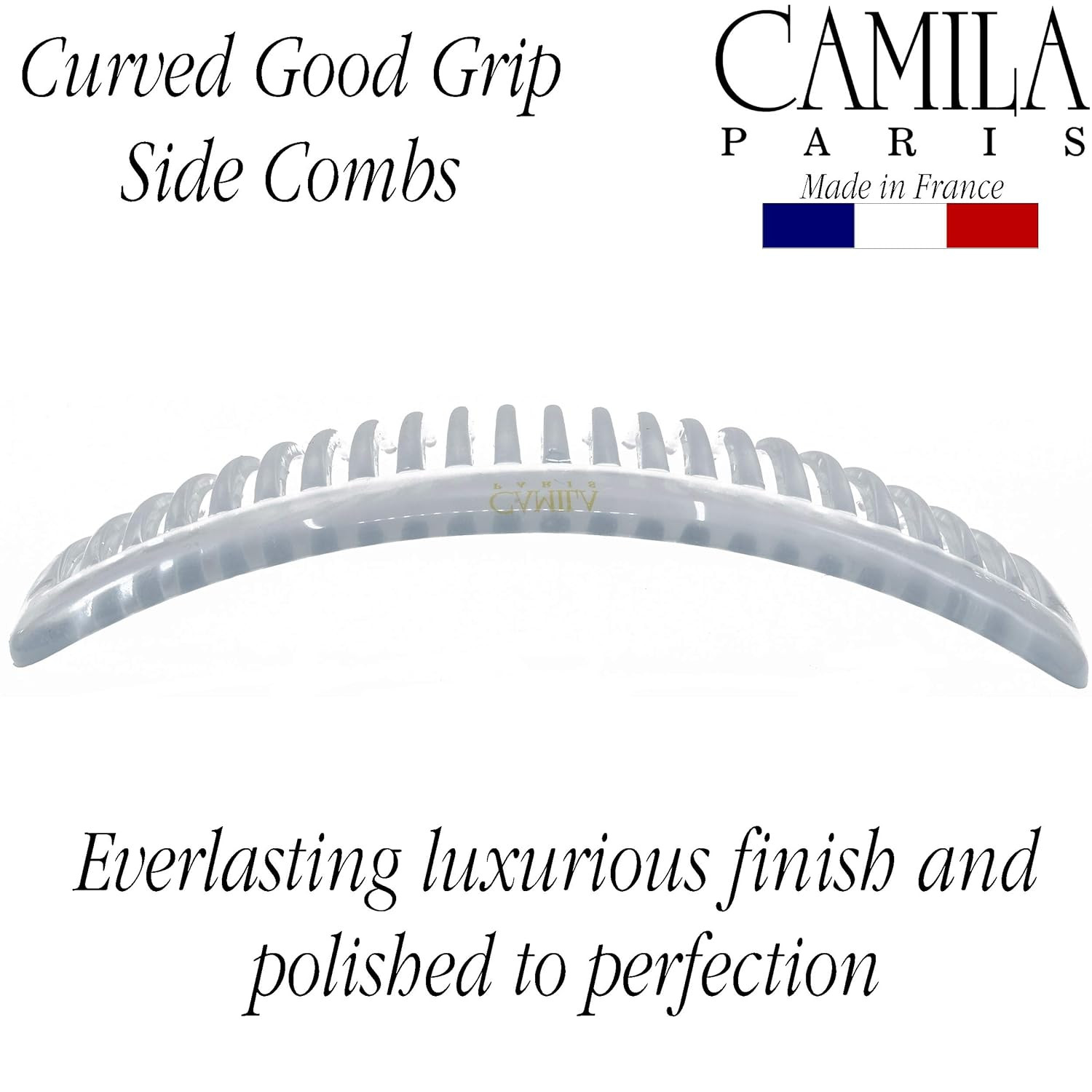 Paris CP2911 French Side Combs Large Curved, Clear French Twist Hair Combs Decor