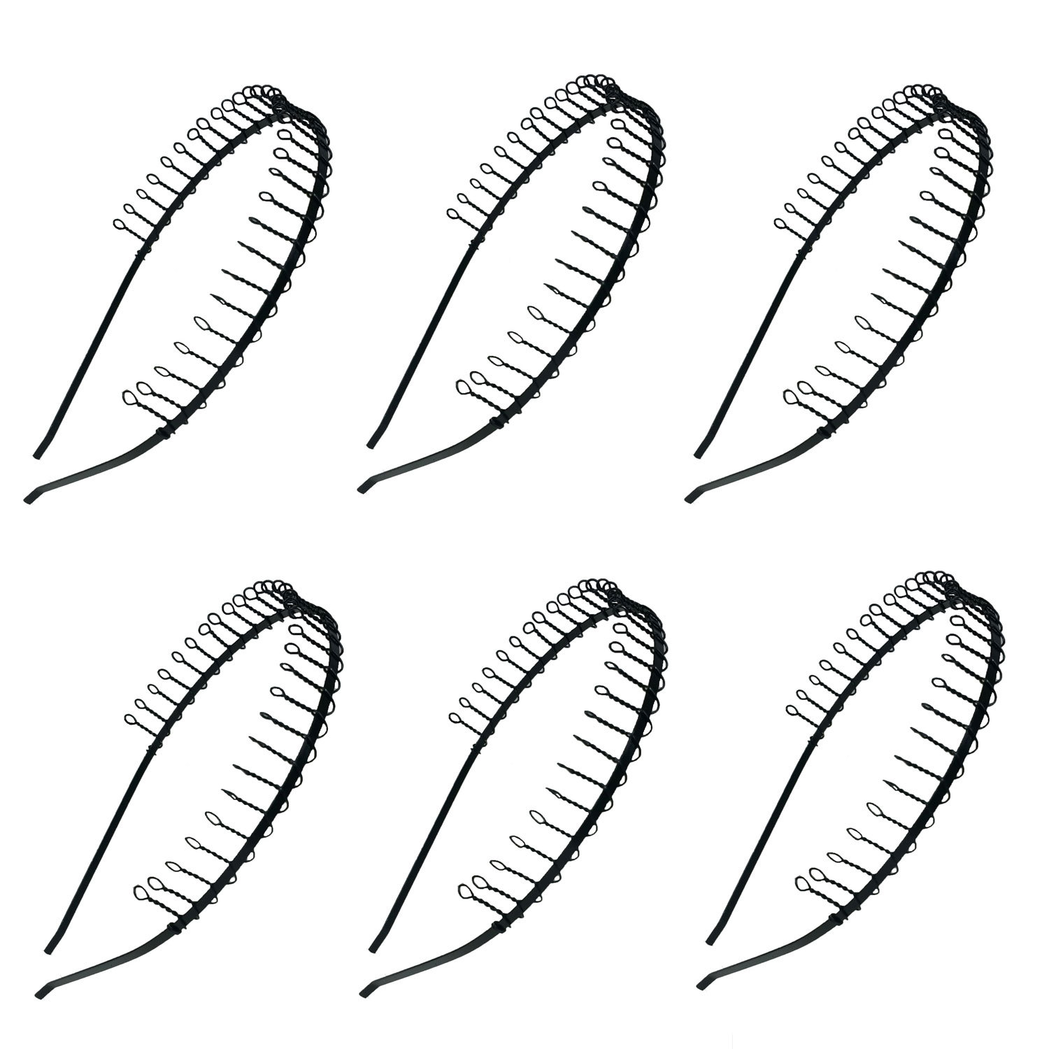 6 pcs Hairband Comb Headband Metal Wire with Teeth