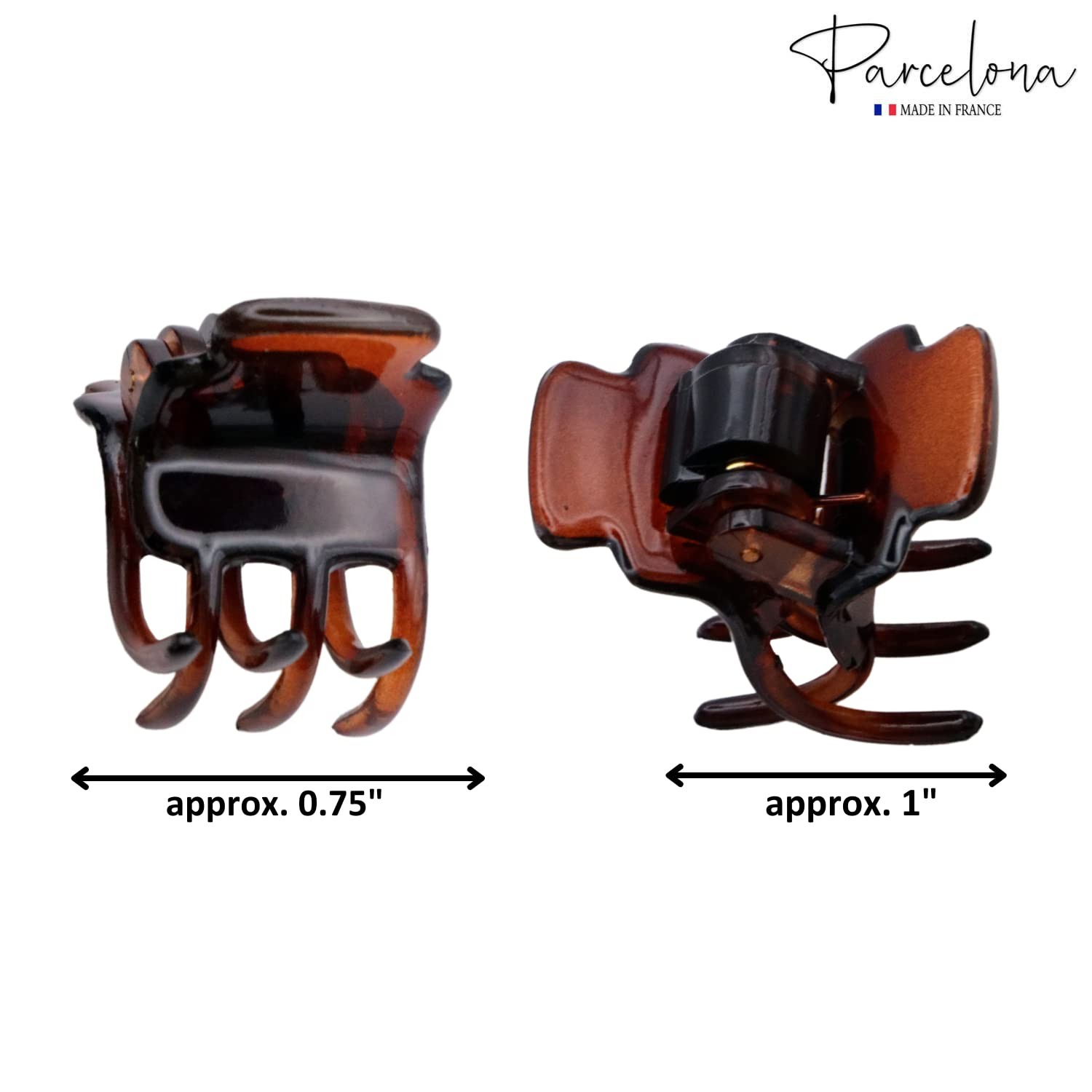 Parcelona French Glossy Square Very 1 Count (Pack of 2), Black-Tortoise Shell