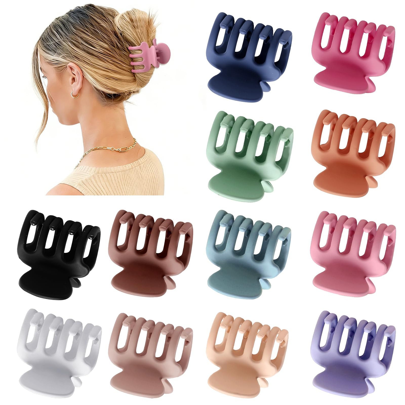 Sisiaipu 12Pcs Hair Clips for Women 1.8 Inch 12 Count (Pack of 1), Colorful