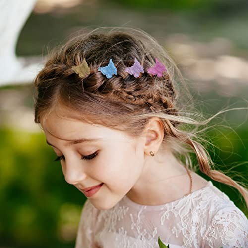 Butterfly Hair Clips Pastel Hair Clips 50 Count (Pack of 1) 14 Metallic Color