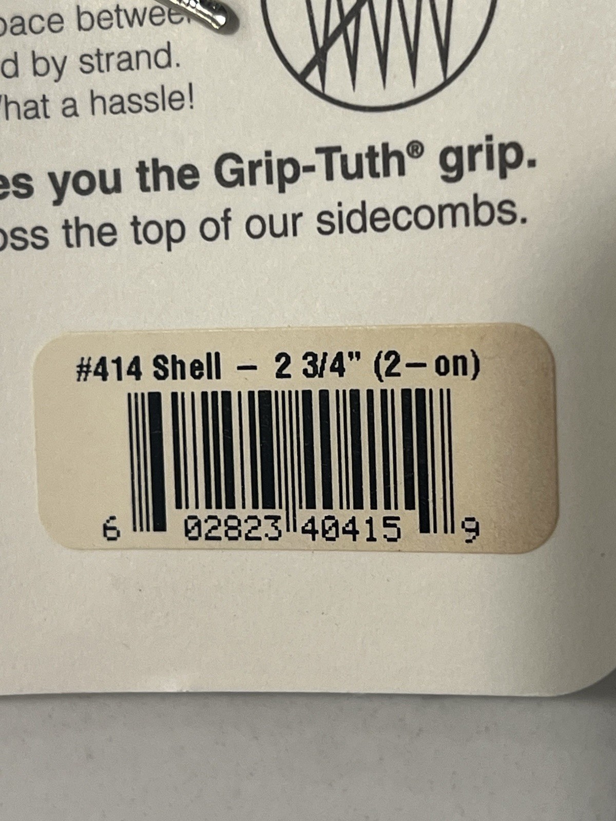 NEW The Original Grip-Tuth Good Hair Days #414 Shell 2 3/4” Combs Two Sets Of 2