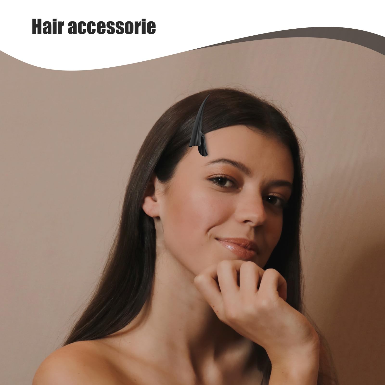 3 PCS Alligator Hair Clips Metal Non Slip With Teeth Styling Accessories Black
