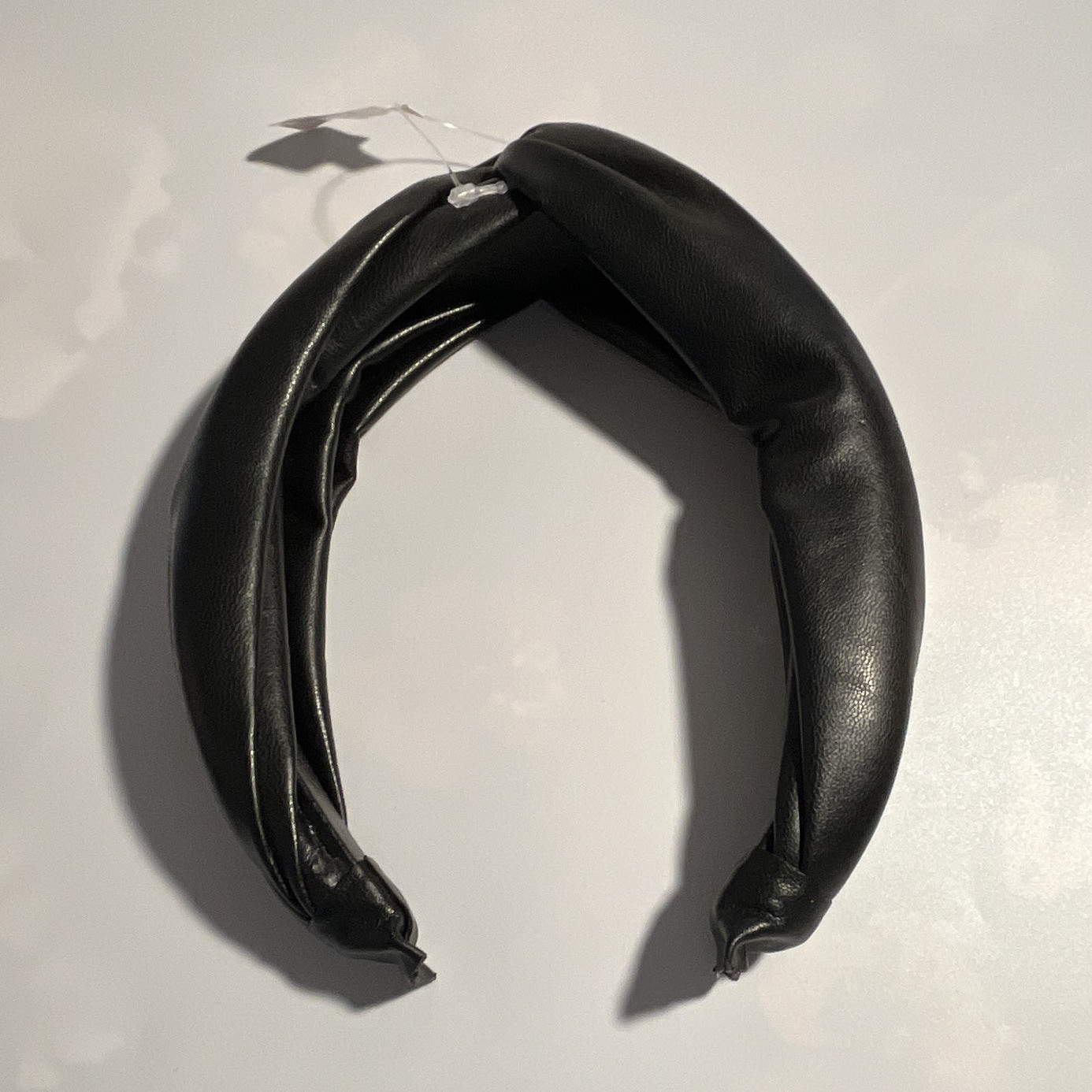 Anthropologie Women’s Black Faux Leather Solid Twisted Headband Hair Accessory