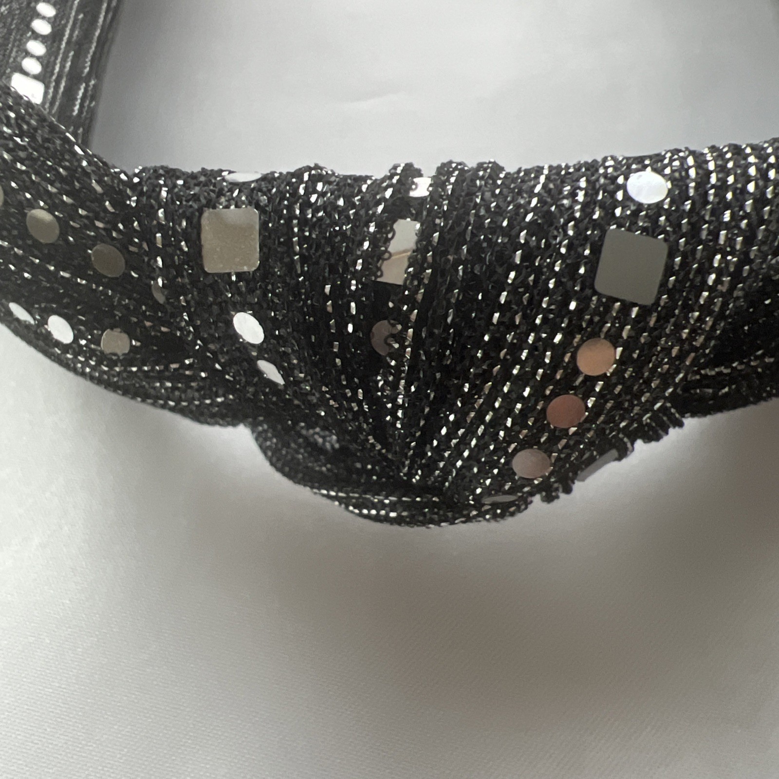 Shimmering Sequin and Bead Accent Knotted Headband – Black and Tan set of 2