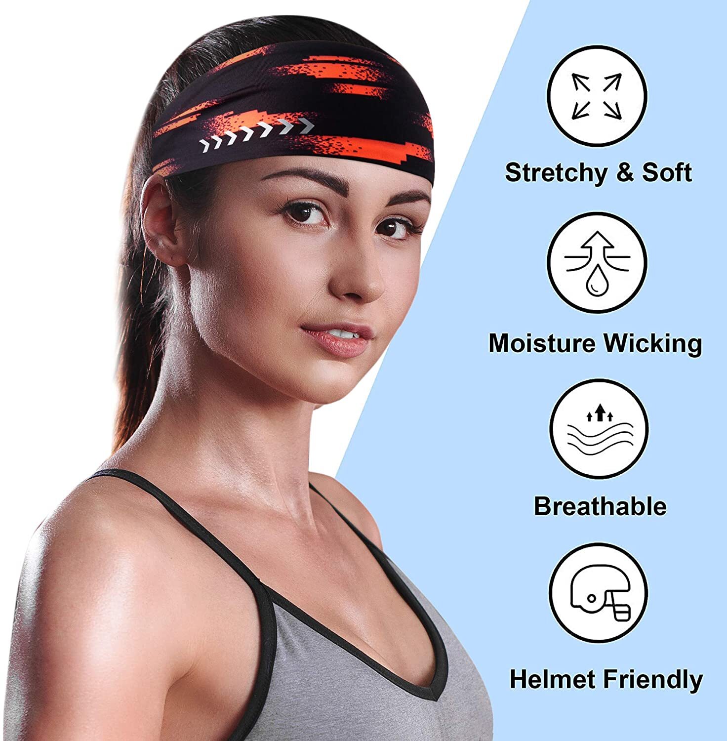 Winter Fashion Knitted Headband Reflective Sweatband for Cycling Hiking Running