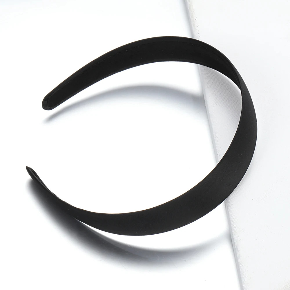 1PC Black Full Wrap Cloth Plastic Headband 1.5-4Mm Wide Headband Base for Women,