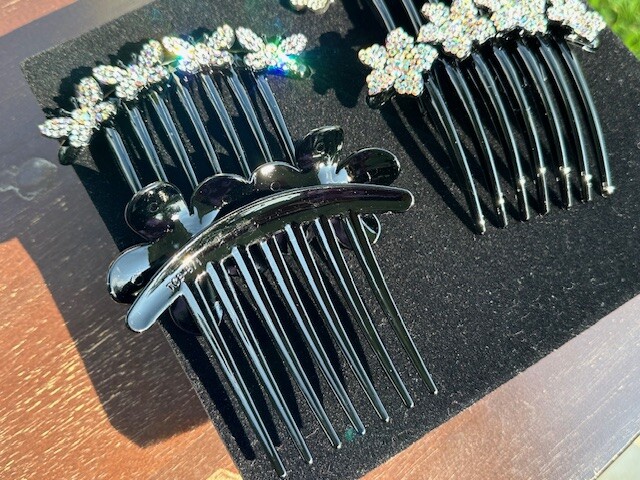 1 New Flowers Hair Comb w Shinny Crystals Hair Jewelry Accessories US Seller