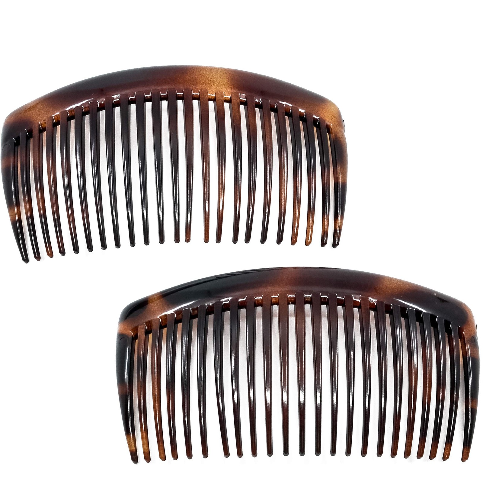 Camila Paris AD66/2 French Side Comb Large Curved 2 Count (Pack of 1), Brown