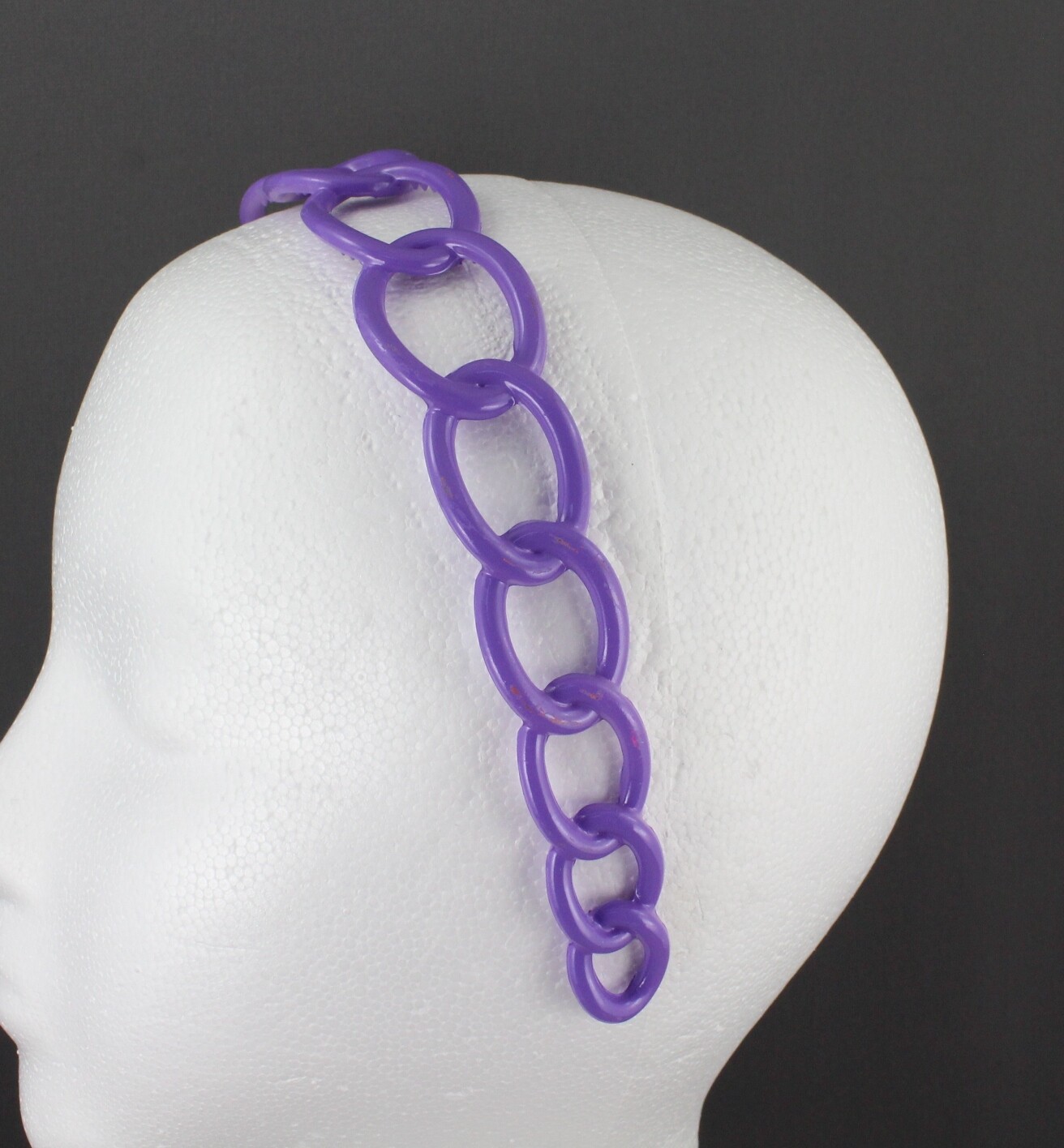 Purple headband chain link plastic 1 1/8″ wide headband hair band accessory