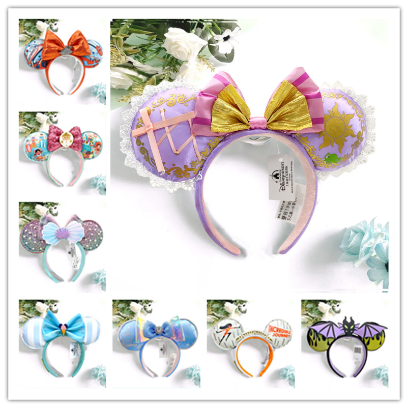 US Stock Disney-Park Mickey Minnie Mouse Ears 198+ Styles Sequined Headband