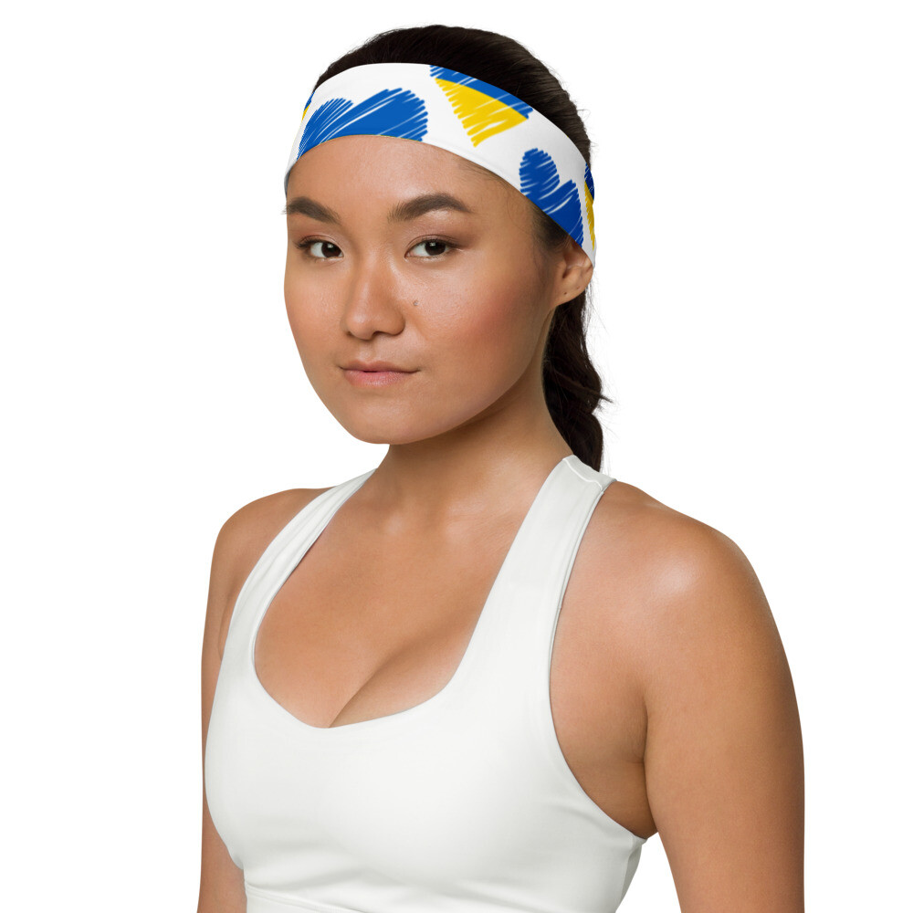 Ukraine Heart Support Anti-War Flag Ukrainian Country Unisex Headband