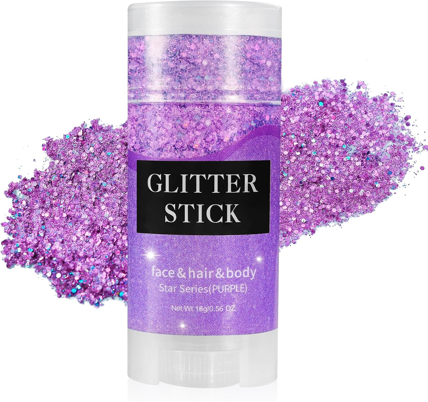 Purple Body Glitter Stick,Mardi Gras Face Hair Glitter,Festival Concert Rave Out