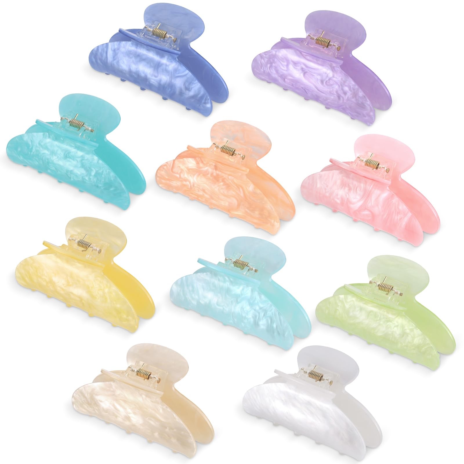 10 PCS Acrylic Hair Claw Clips Cute 1 Count (Pack of 10), Shimmering Color