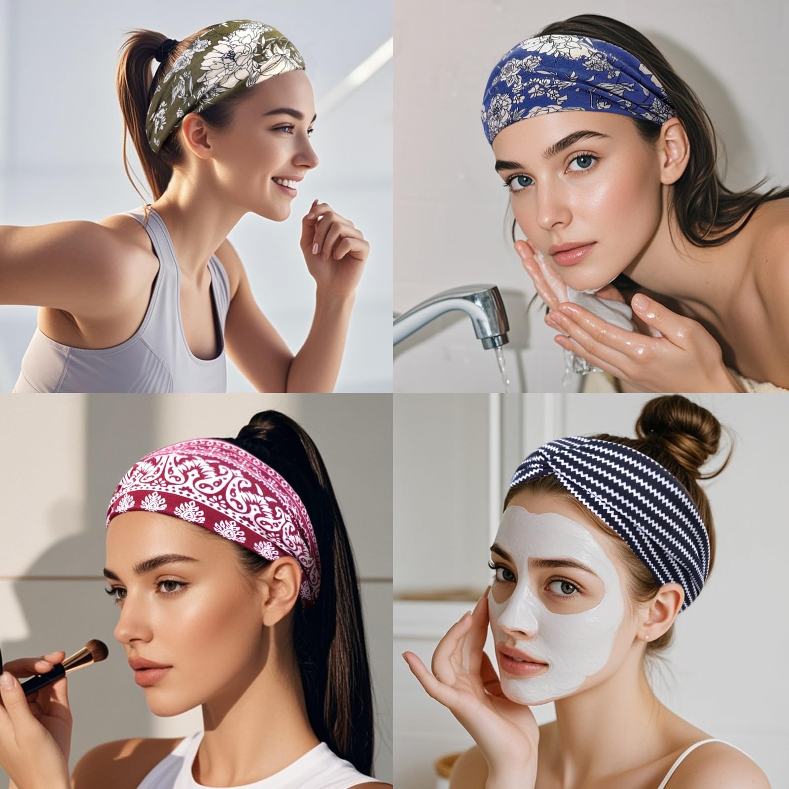 HFZRZFH 6 Pack Boho Headbands for Women, 1 Count (Pack of 1), Multi-colored
