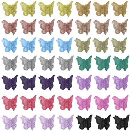 Butterfly Hair Clips Pastel Hair Clips 50 Count (Pack of 1) 14 Metallic Color