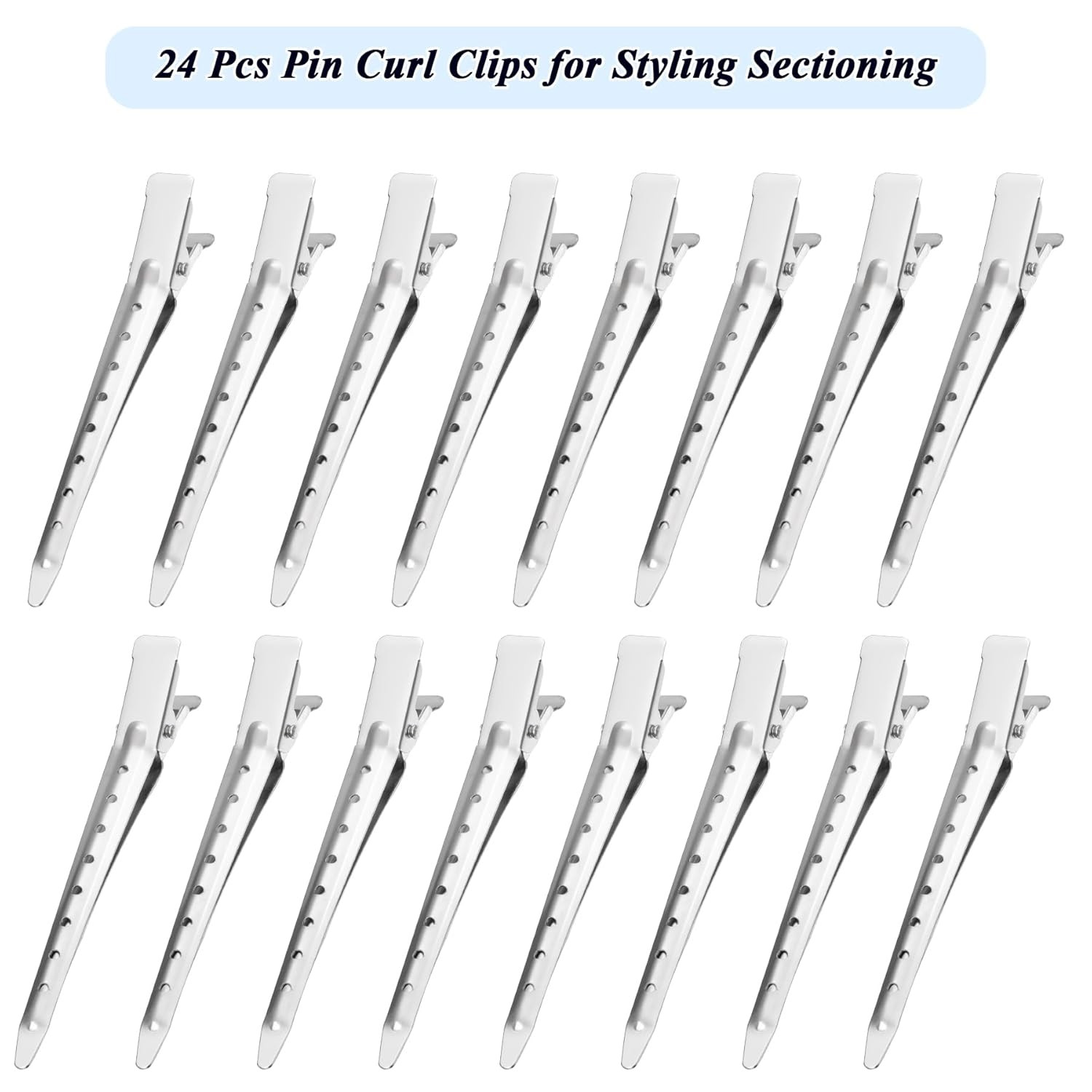 24 Pcs Duck Billed Hair Clips for Styling Sectioning, 3.5 Inch Metal Alligator H