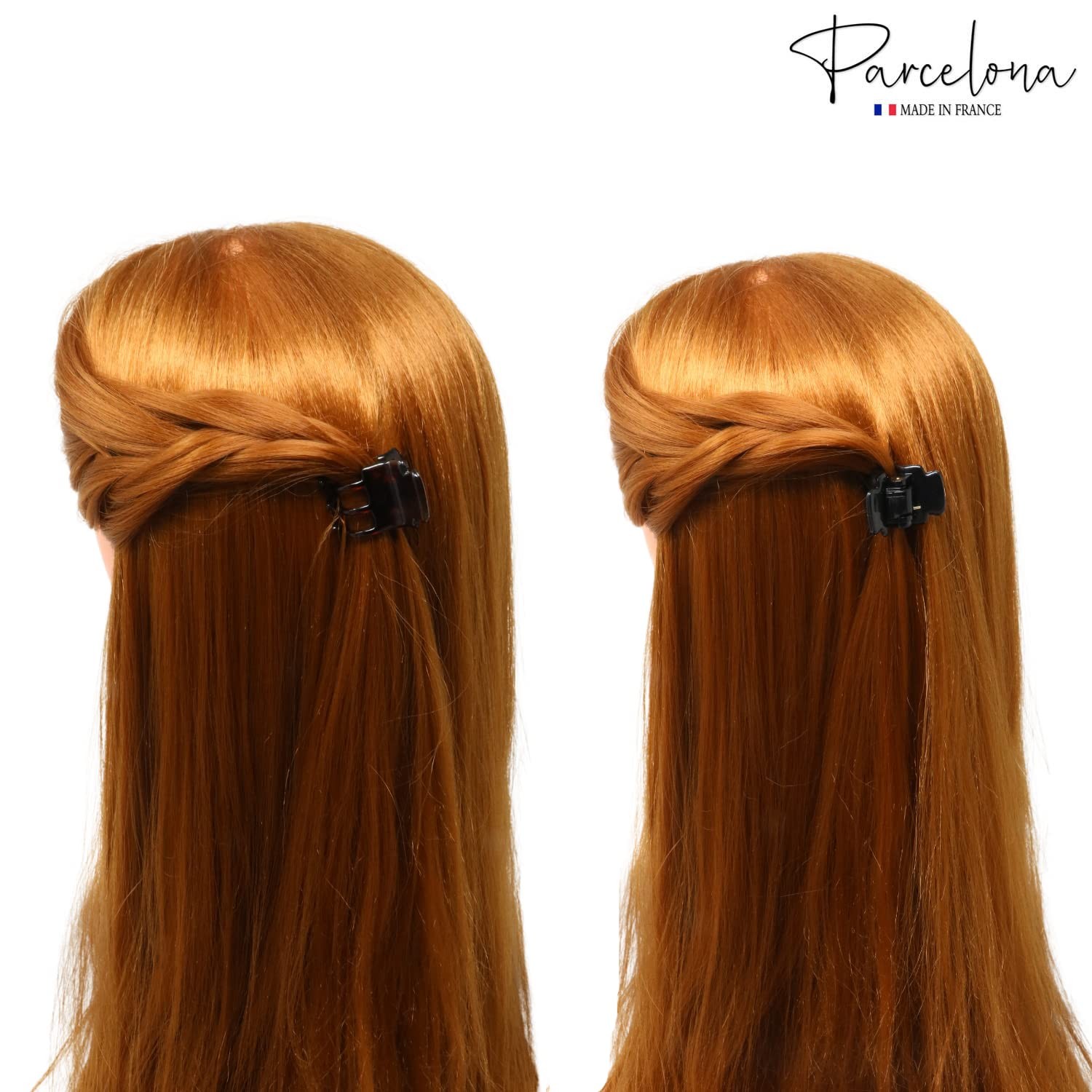 Parcelona French Glossy Square Very 1 Count (Pack of 2), Black-Tortoise Shell