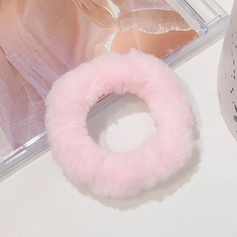 Furry Faux Rabbit Fur Hair Scrunchies Artificial Fur Hair Bobbles Elastic Hai…