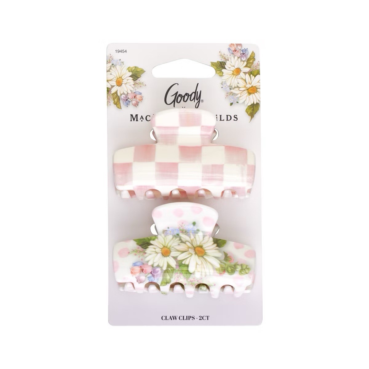 MacKenzie Childs x Goody Target 🎀 Pink Rosy Check Medium Hair Claw Clips Set