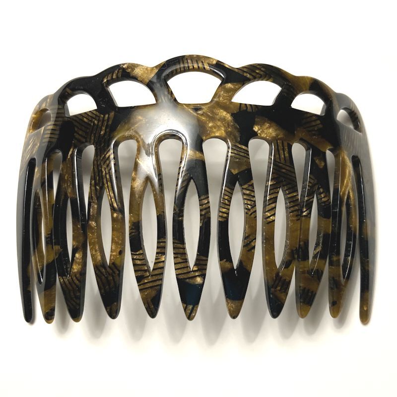Charles Wahba Large Hair Comb Women Loop Curved Edge Vintage Made in France