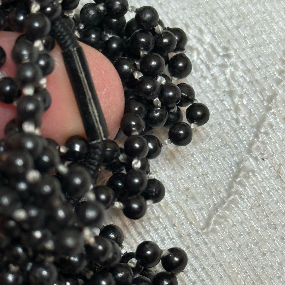 LELET NY Designer Hair Set: 3pc Black Beaded & Hand-Knotted Luxury Scrunchies