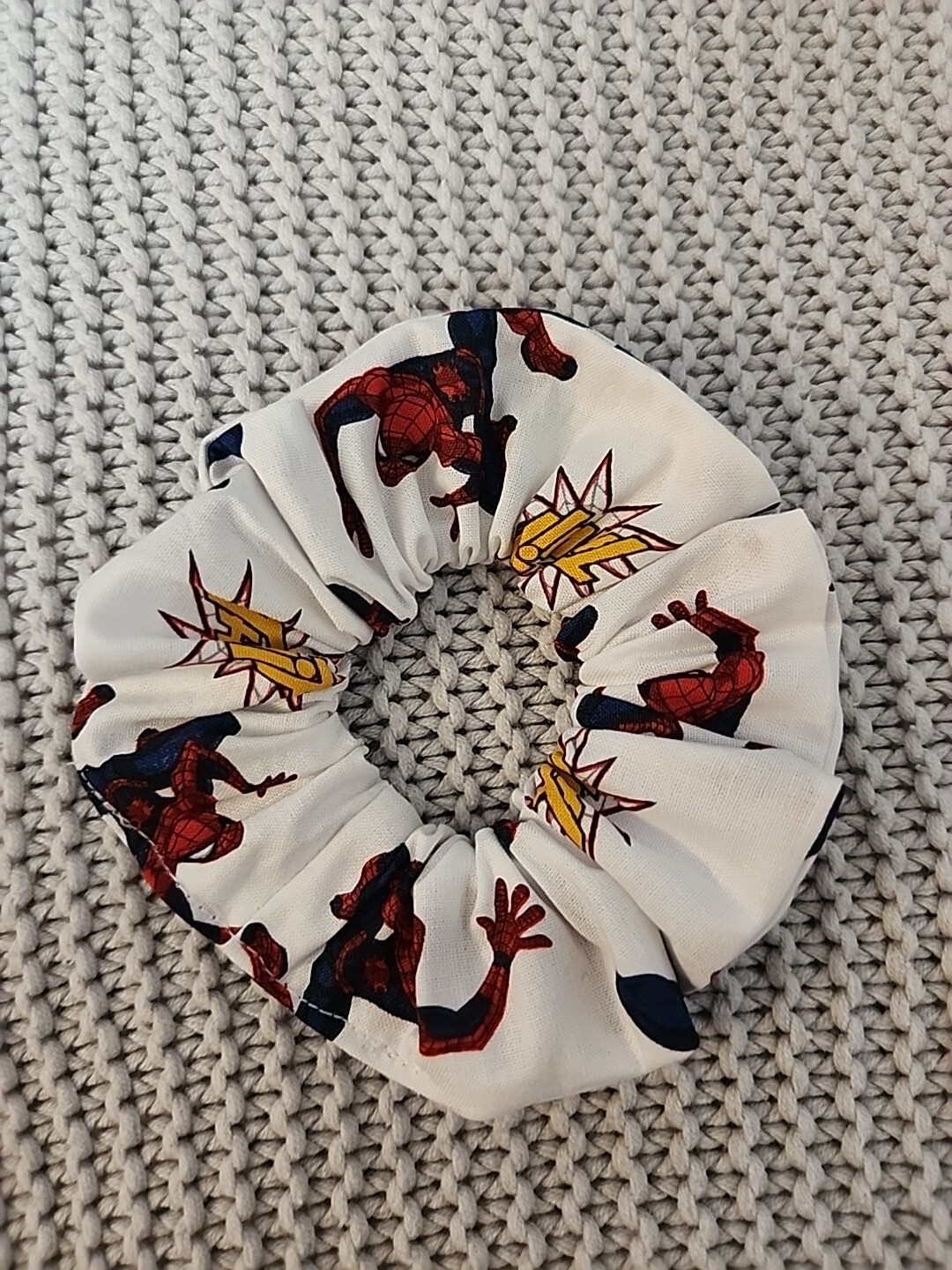 Handmade Hair Scrunchie Spider Man theme