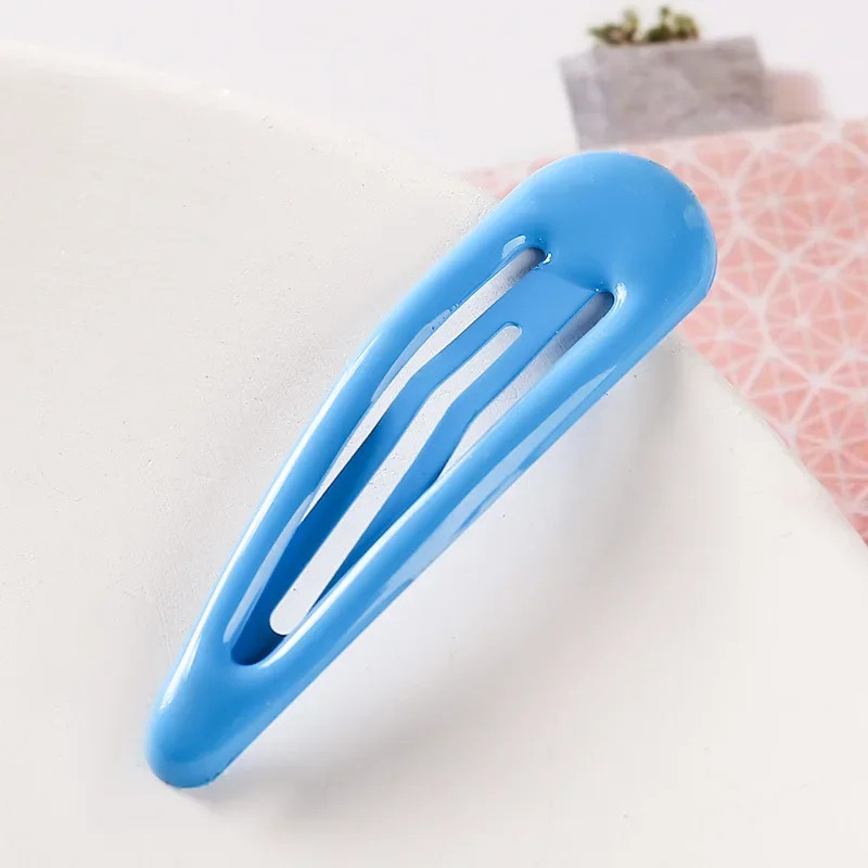 10PCS 5cm Women Girls Cute Colorful Waterdrop Shape Hairpins Sweet Hair Clips Ba