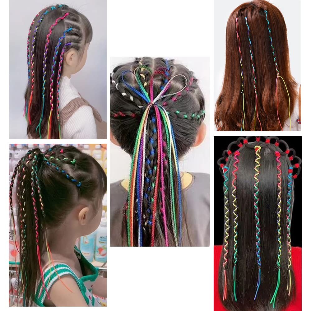30 PCS Colorful Hair Braids String Wrap Braiding Ponytail Tie Tinsel Kit