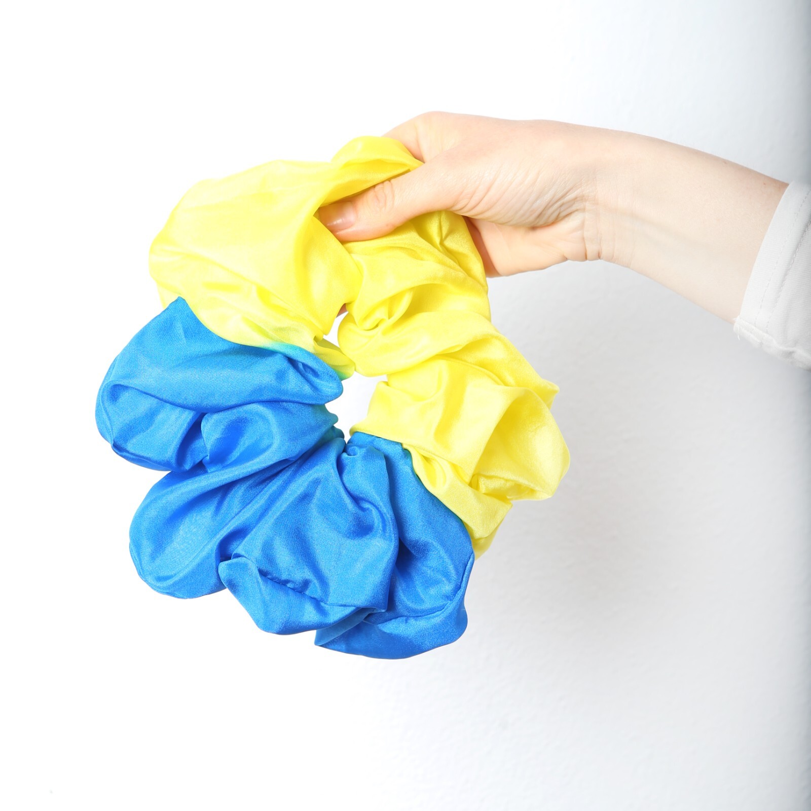 Ukraine Scrunchie Pure Silk Ukraine Flag Blue Yellow Scrunchie Ukraine Gift