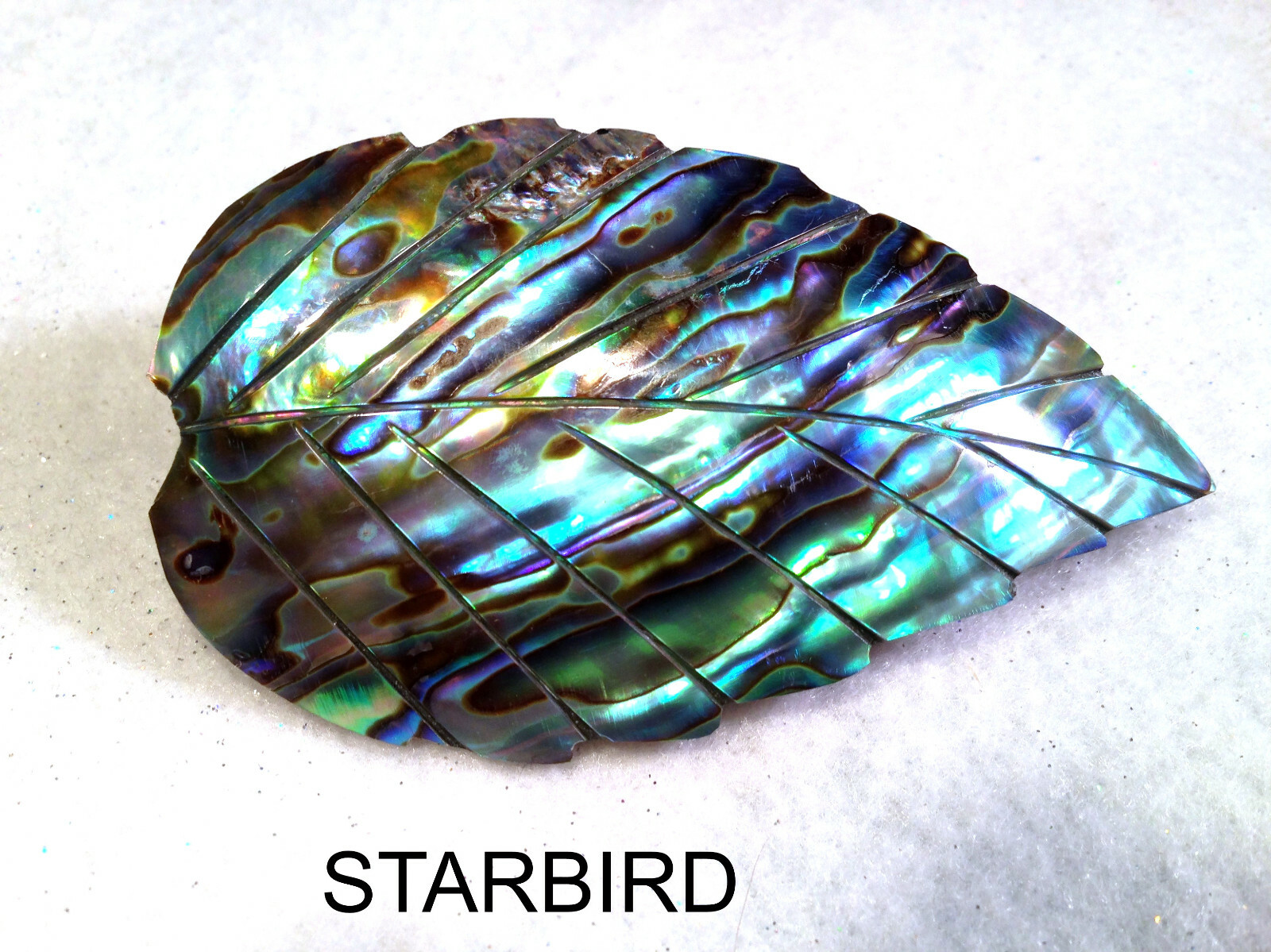 ABALONE BLUE PAUA SEASHELL HAIR BARRETTE 80’s VINTAGE