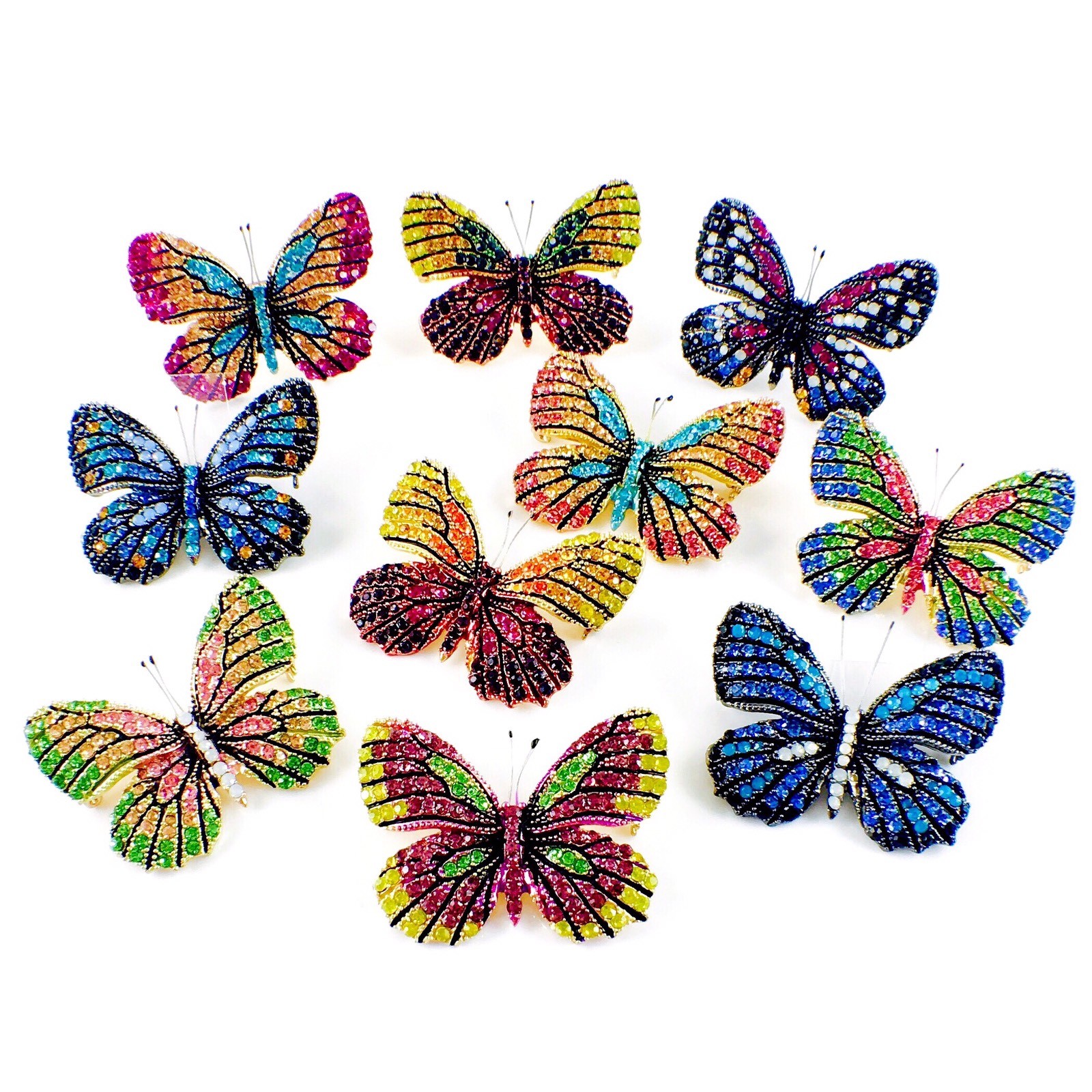 USA BUTTERFLY Hair Clip Hairpin use Swarovski Crystal Elegant Unique Blue B-5