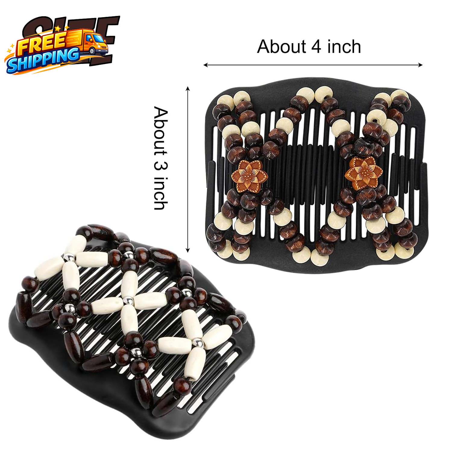 5 Pieces Stretchy Magic Hair Comb Adjustable Elastic Comb Hair Clip for Women