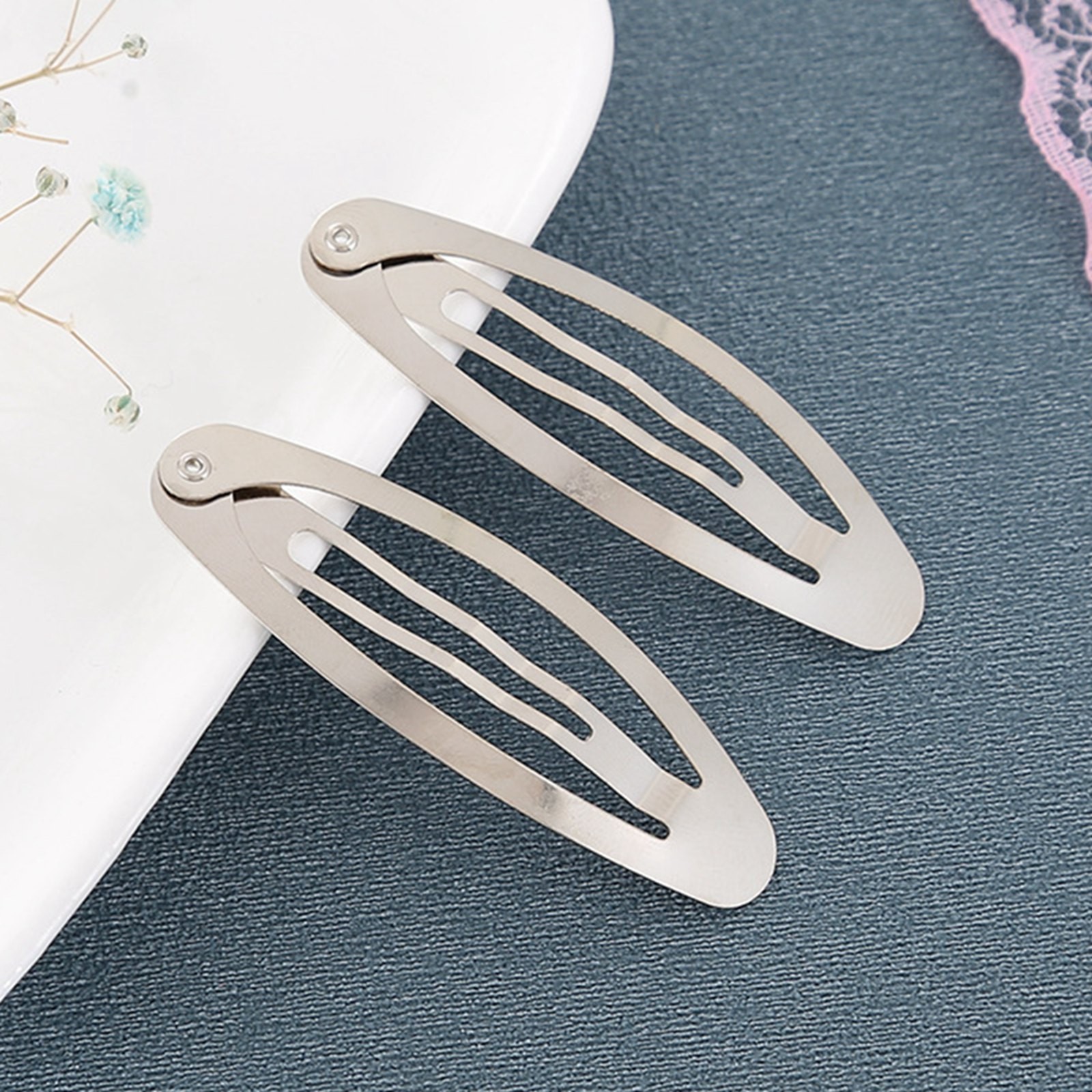 10 PCS Non-Slip Hair Clips – 3.1″ Large Oval Shape Metal Snap Barrettes Grips