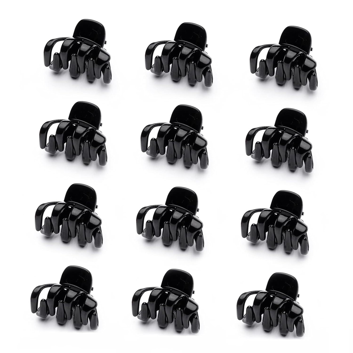 12 Pack Small Hair Claw Clips 1.2 Inch Plastic Hair Clips for Thin Hair No-Slip