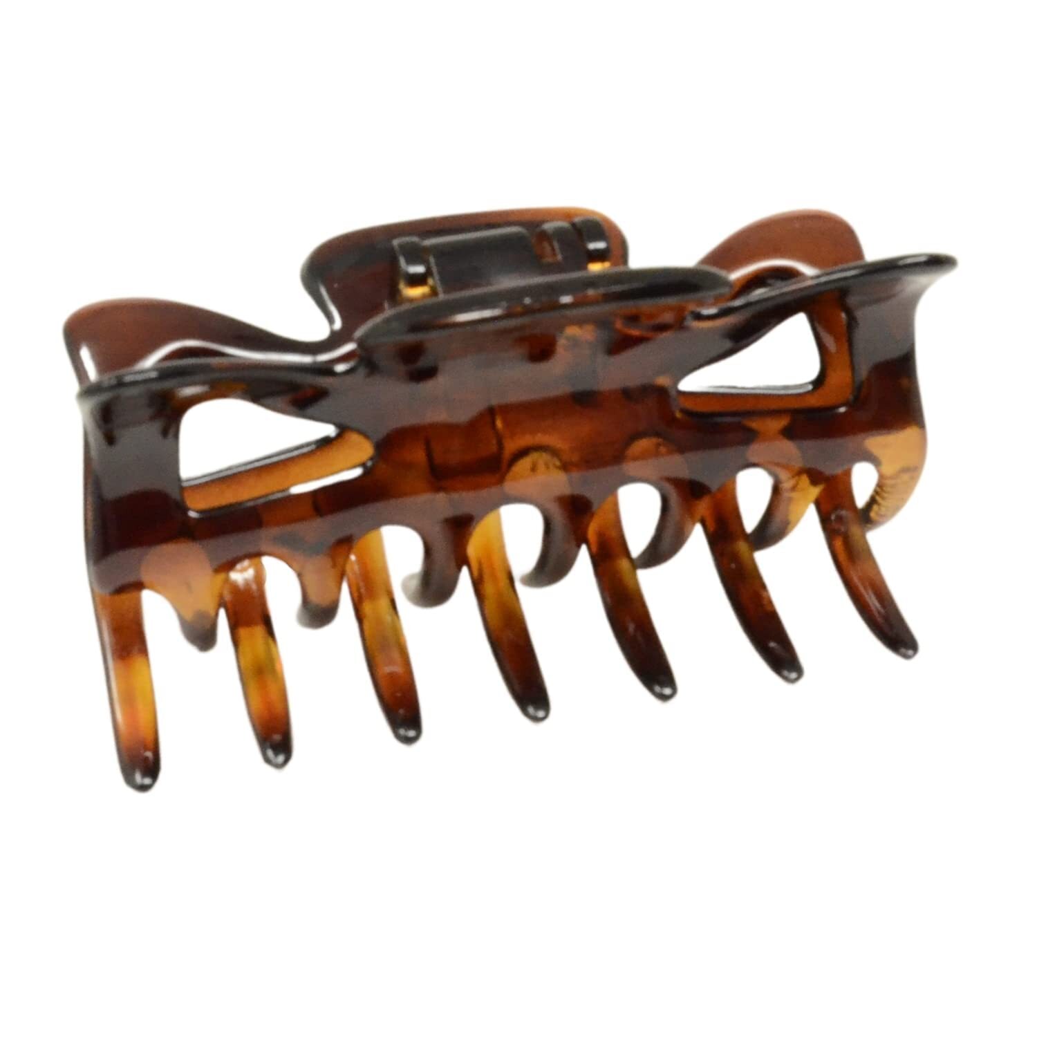 Parcelona French Classic 3″ Medium Celluloid Covered Spring Hair Claw Clip
