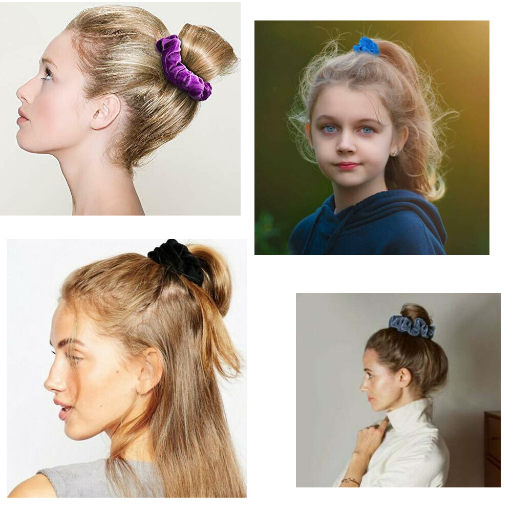 Lot Hair Scrunchies Velvet Elastic Hair Bands Scrunchy Rope Ties For Women Girl