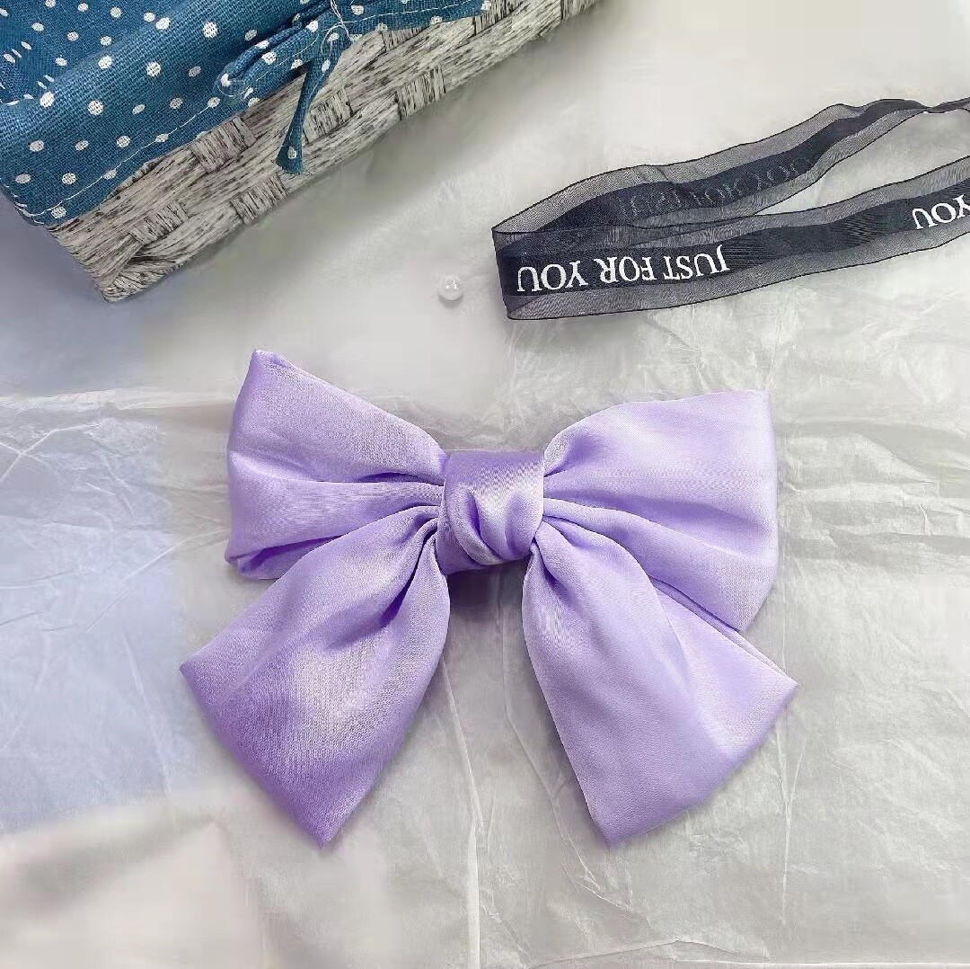 Big Bow Hair Clip Satin Barrette Hairpin Solid Color Baby Girls Hair Accessories